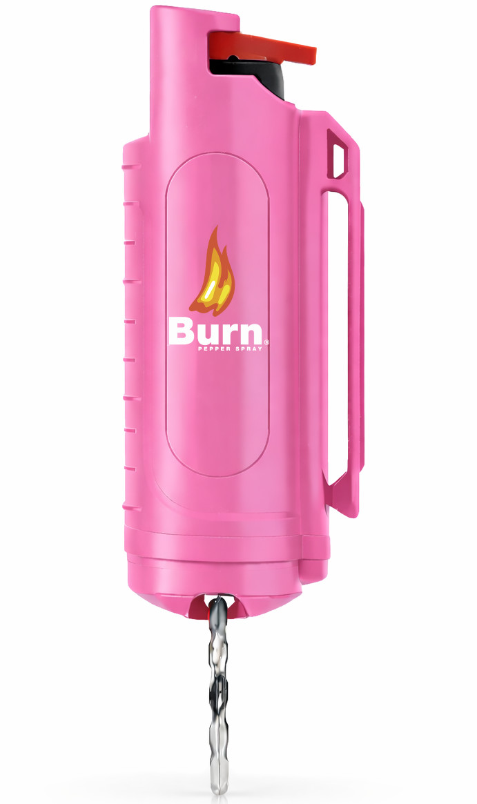 Burn Pepper Spray .50oz Pink 2 Pack - Police Strength Self Defense Keychain
