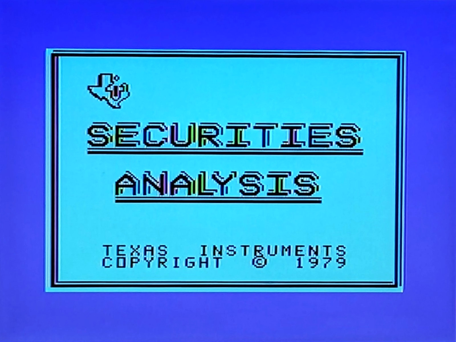 Securities Analysis cartridge PHM 3012 & manual for TI-99/4A computer - tested