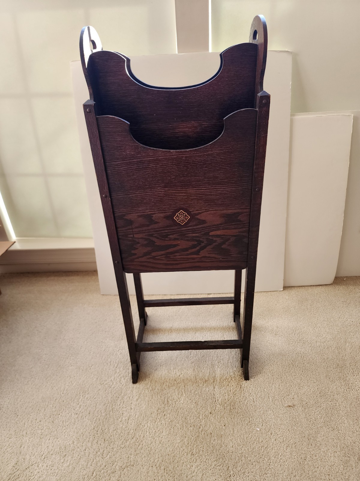 VINTAGE ARTS & CRAFTS OAK MAGAZINE RACK****LOCAL PICK UP ONLY****