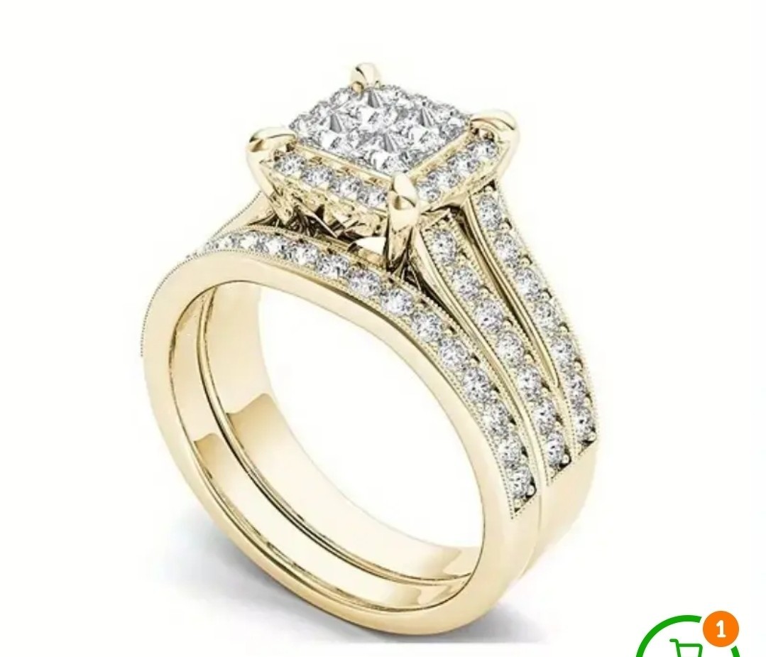 Silver Stacked Synthetic Cubic Zirconia Ring Set Size 9