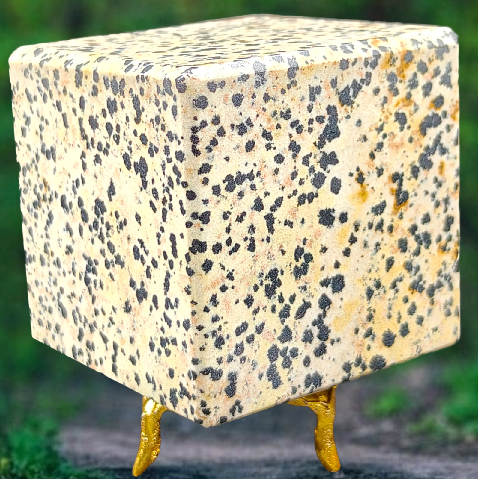 60MM Beautiful Dalmation Cube Crystal Healing Power Reiki Aura Home Decor Cube