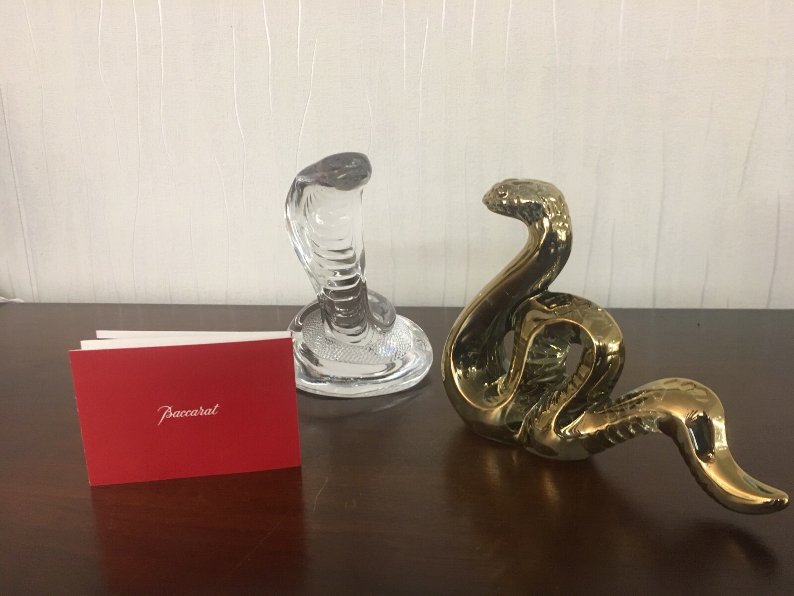 Lot of two cobra crystal snakes from Baccarat