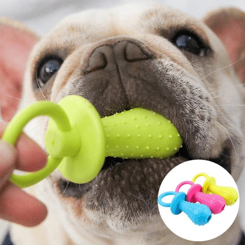 Three Durable Dog Chew Toys Rubber Dental Cleaning Interactive Anxiety Relief