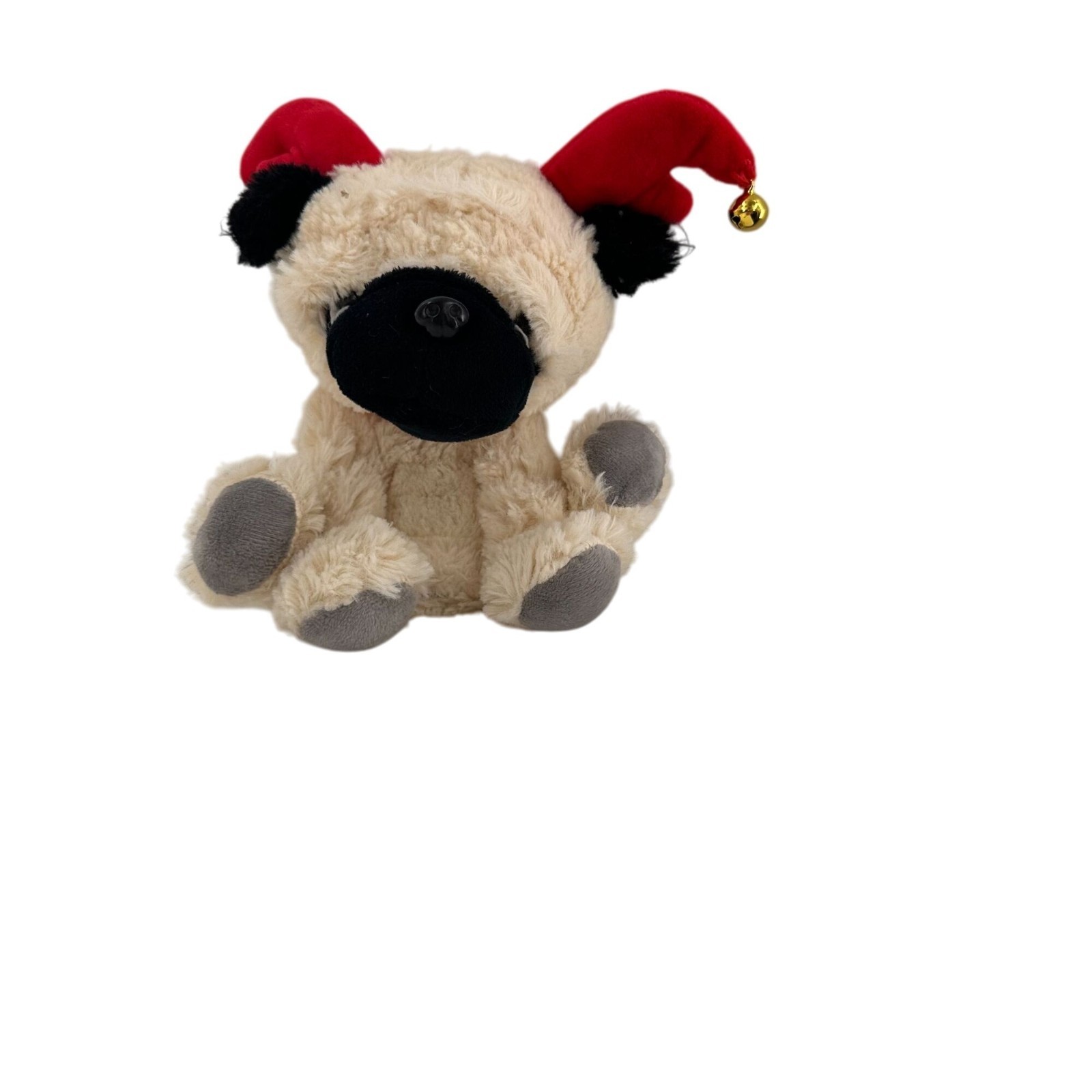 Walmart Plush Pug Dog Stuffed Animal With Red Holiday Hat Bell Holiday Dancing