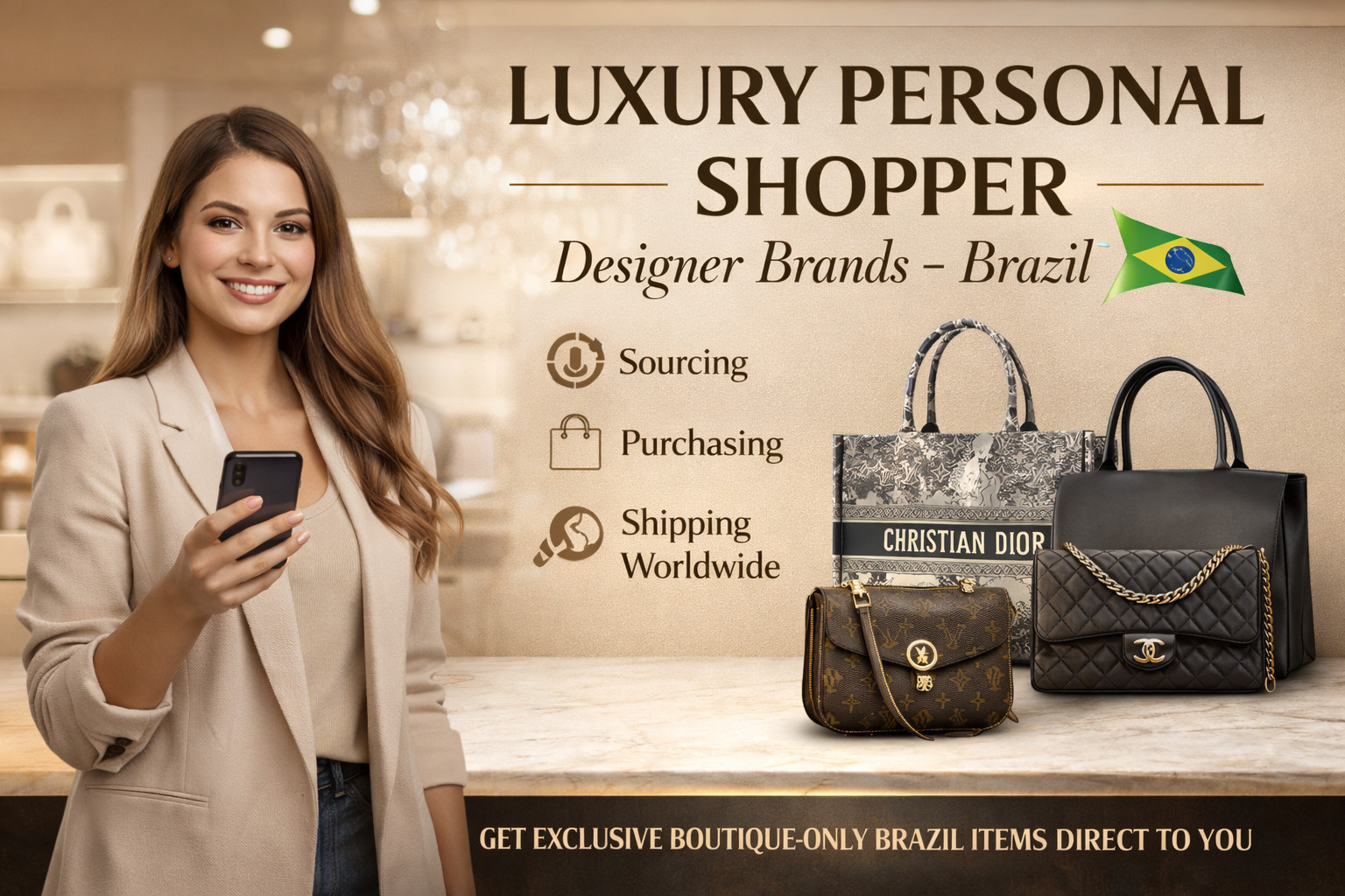 Luxury Personal Shopper – In-Store Designer Brands Brazil | Dior, LV, Chanel