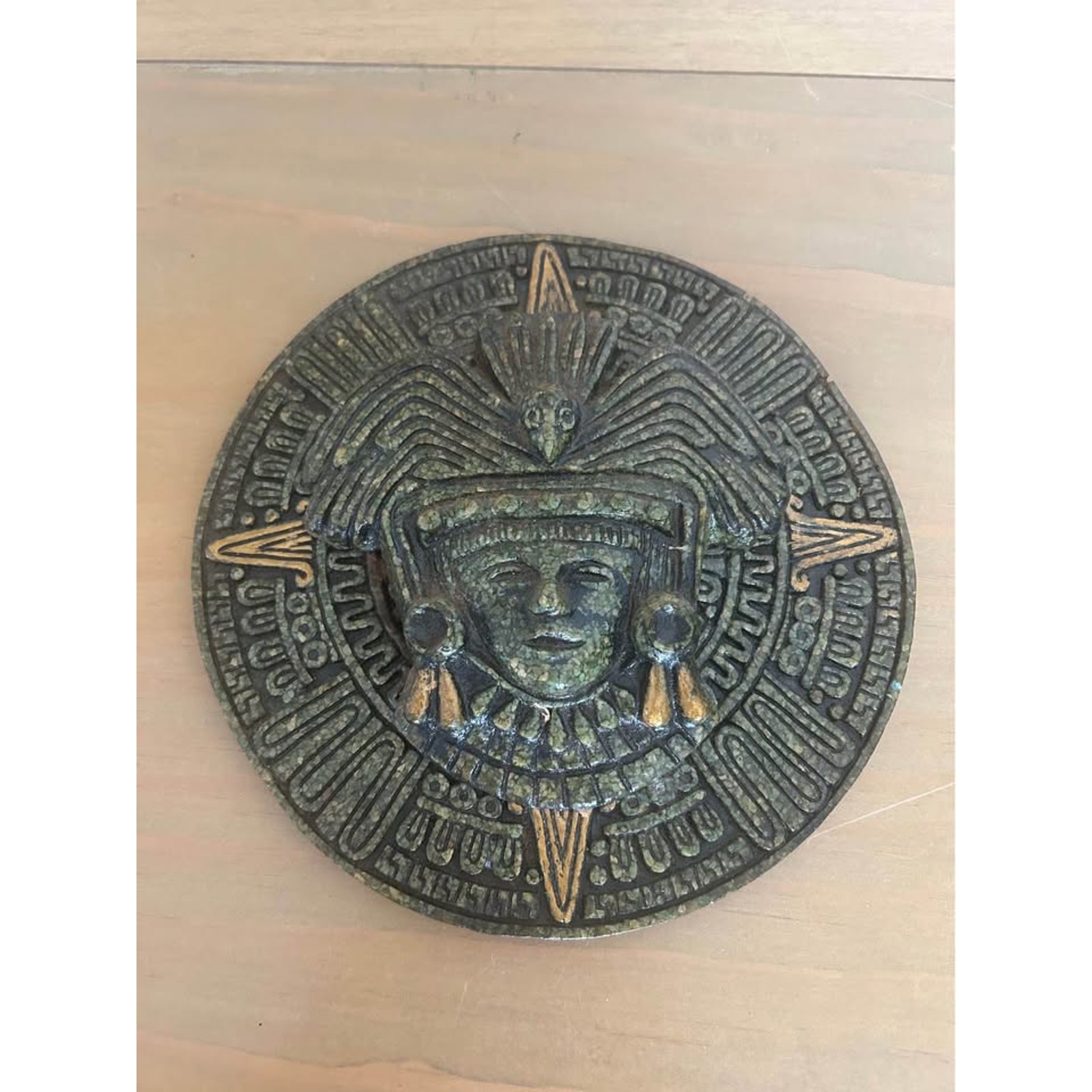 Copied - Vintage Small  Resin Collectible Replica of an Aztec Mayan  Artifact