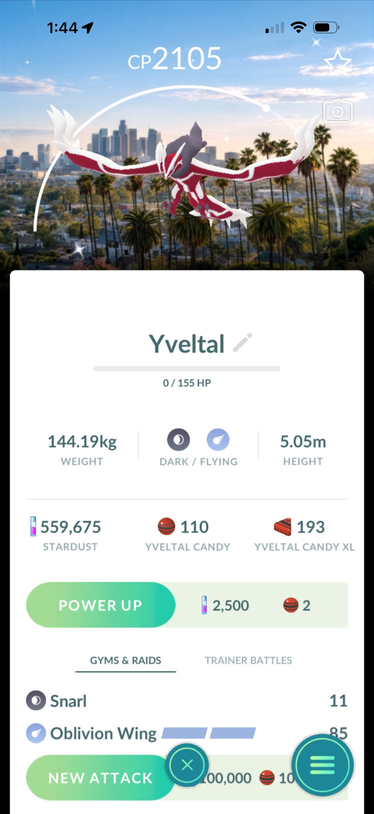 Pokémon GO - TRA’DE - (Shiny Yvetal LA Background) - digital