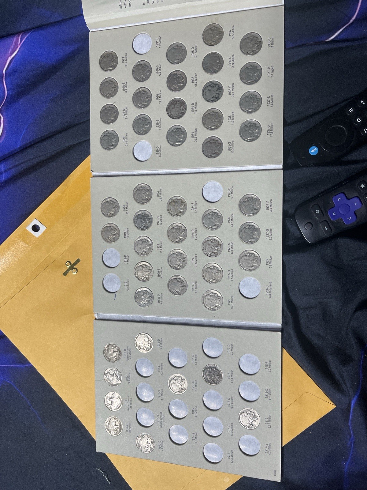 47 Buffalo Nickels in Vintage Album Starter Set 1913-1938 US Coin Lot