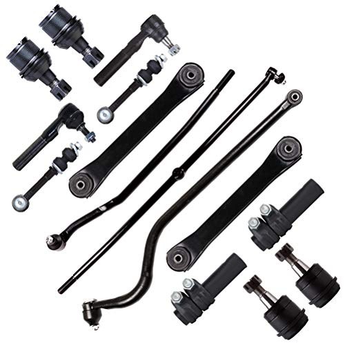 15pcs Front Suspension Kit Lower Control Arm Inner Outer Tie Rod End