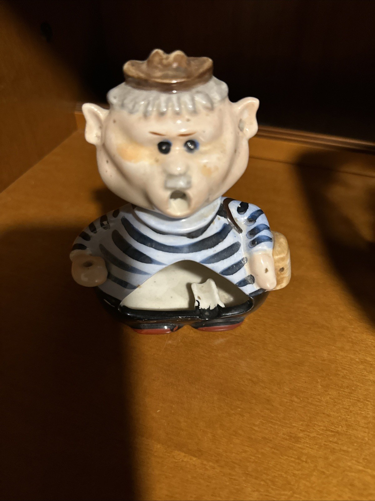 Vintage 1961 Holt Howard Fisherman Smoking Ashtray