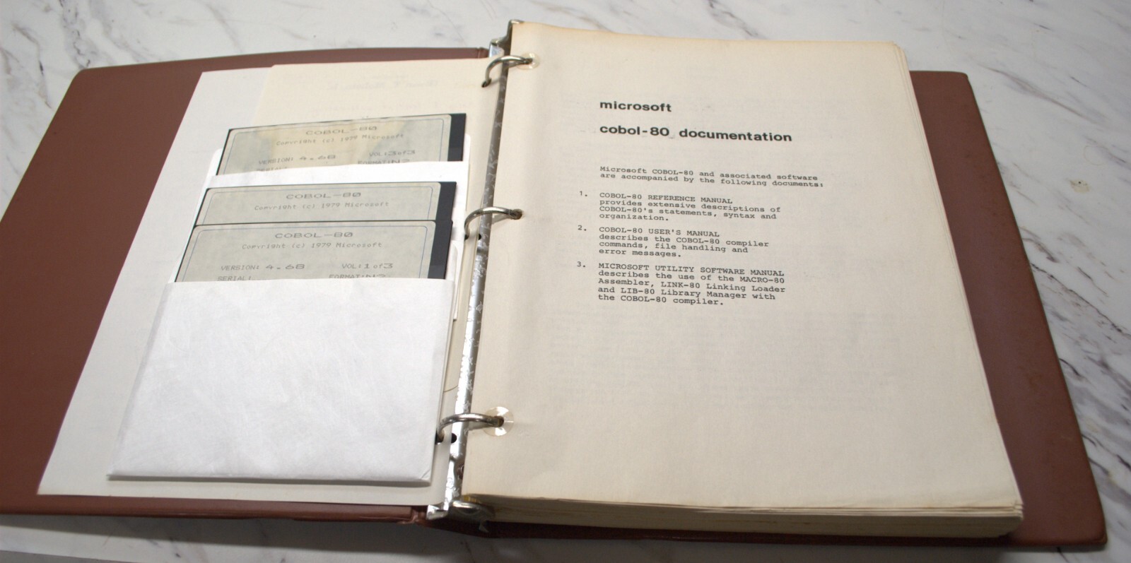 Microsoft COBOL-80 2 Versions RR & N2  Software