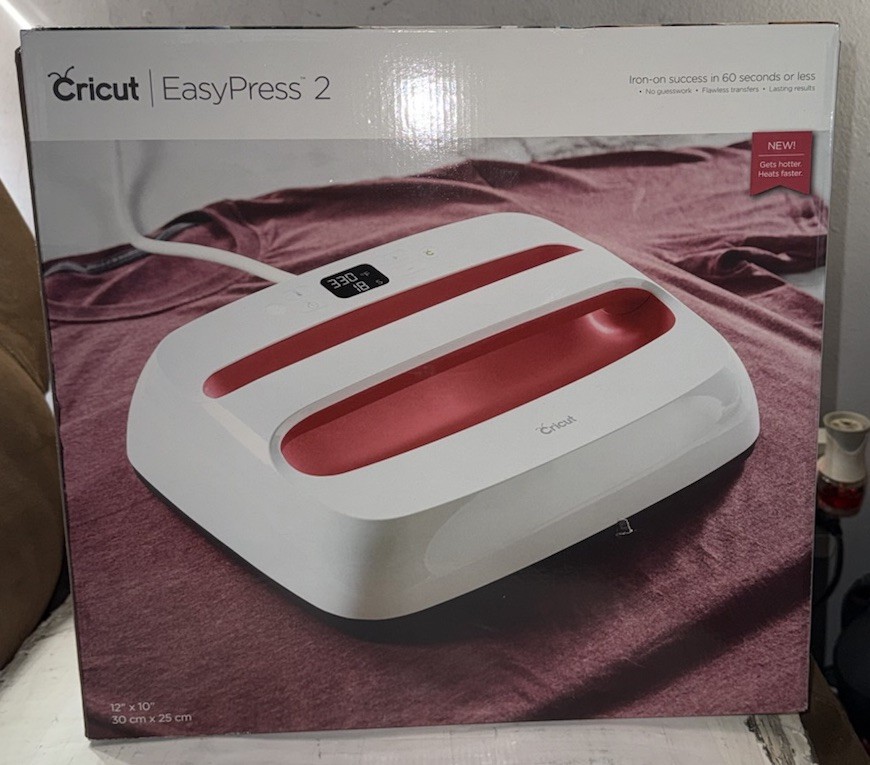 Cricut EasyPress 2 Heat Press Machine 12 in x 10 in T-Shirt Logo Press Raspberry