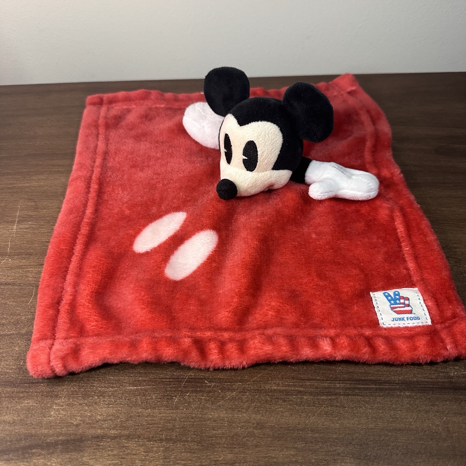 Disney x Junk Food Baby Mickey Mouse Lovey 12” Security Blanket Plush Red
