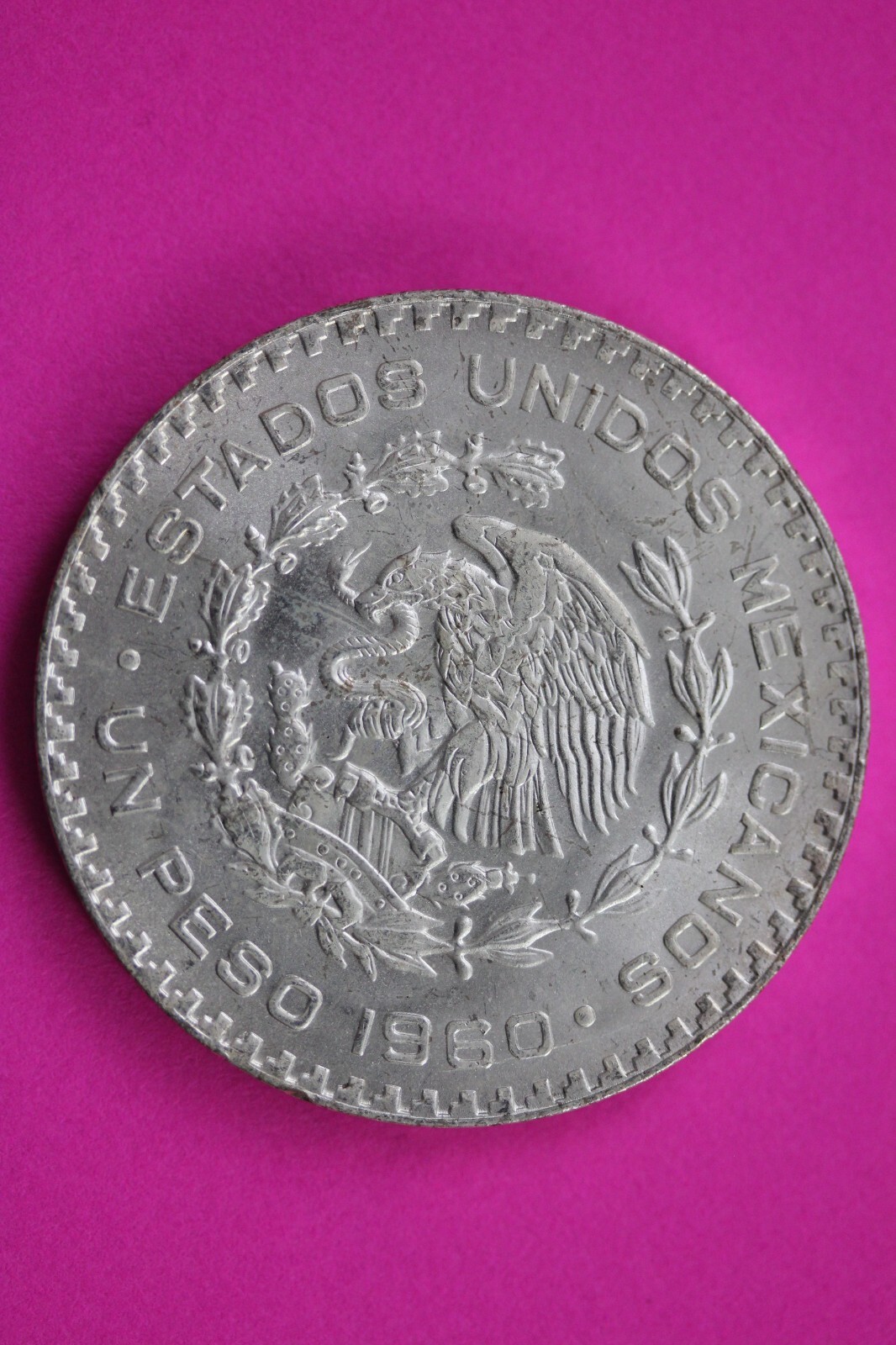 Gem BU 1960 Mexico 1 Peso Libertad Silver Coin .100 Fine Authentic Genuine 0979N