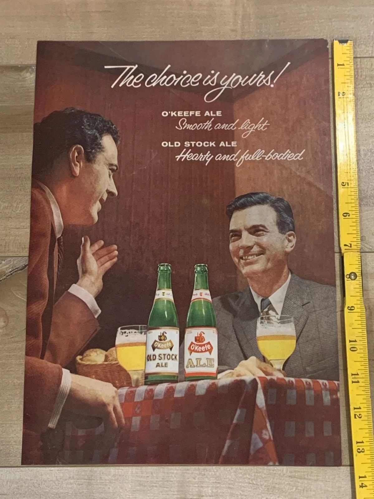 Okeefe Ale Vintage Beer Advertising Page Choice Is Yours 10x13.5 Retro Bar
