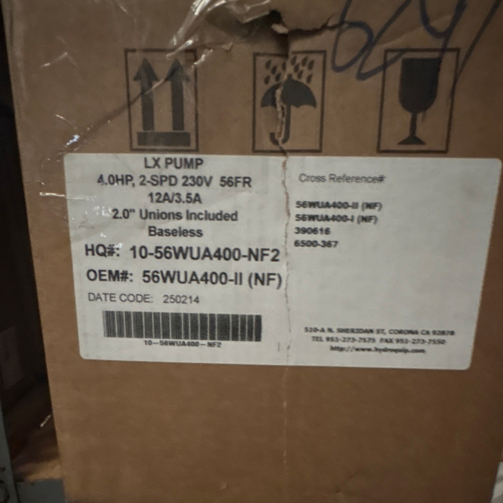 LX Pump 4.0HP 2-SPD 230V 56FR Pump 10-56WUA400-NF2 56WUA400-II (NF)