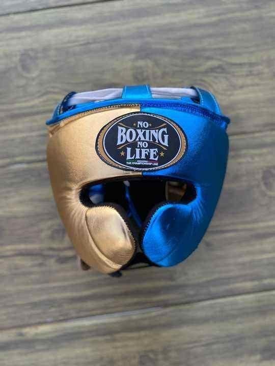 Custom No Boxing No Life Cowhide Leather Cheek bar Head guard - S to 2XL