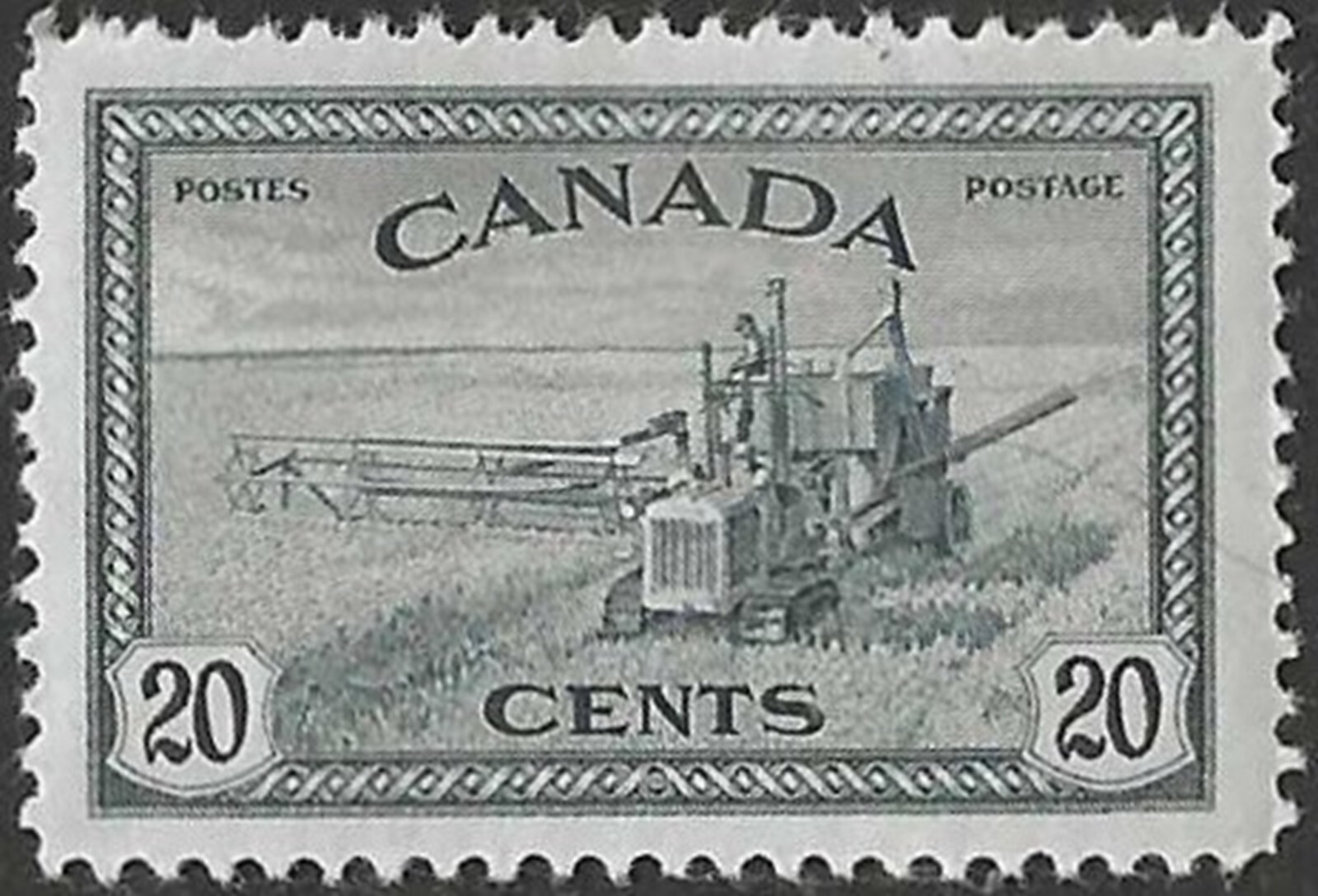 🍁Canada   #271   "COMBINE HARVESTING"  Fine Mint 1946 Original Gum    (A)