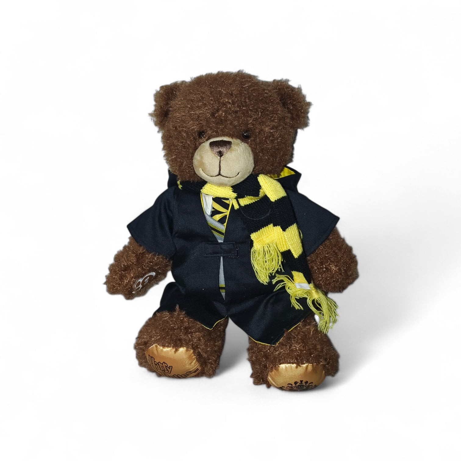 Build a Bear Harry Potter Hufflepuff bear, with scarf, and uniform, yellow