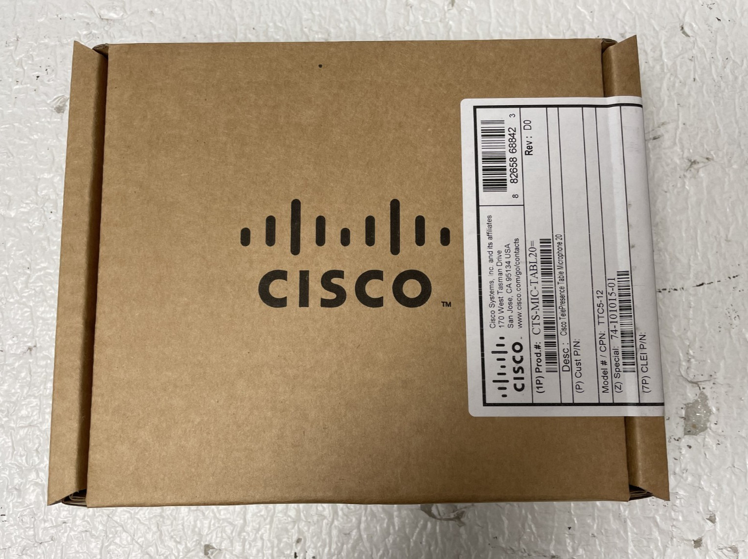 CISCO CTS-MIC-TABL20= Model# TTC5-12 TelePresence Microphone 20 Gray Table Mic