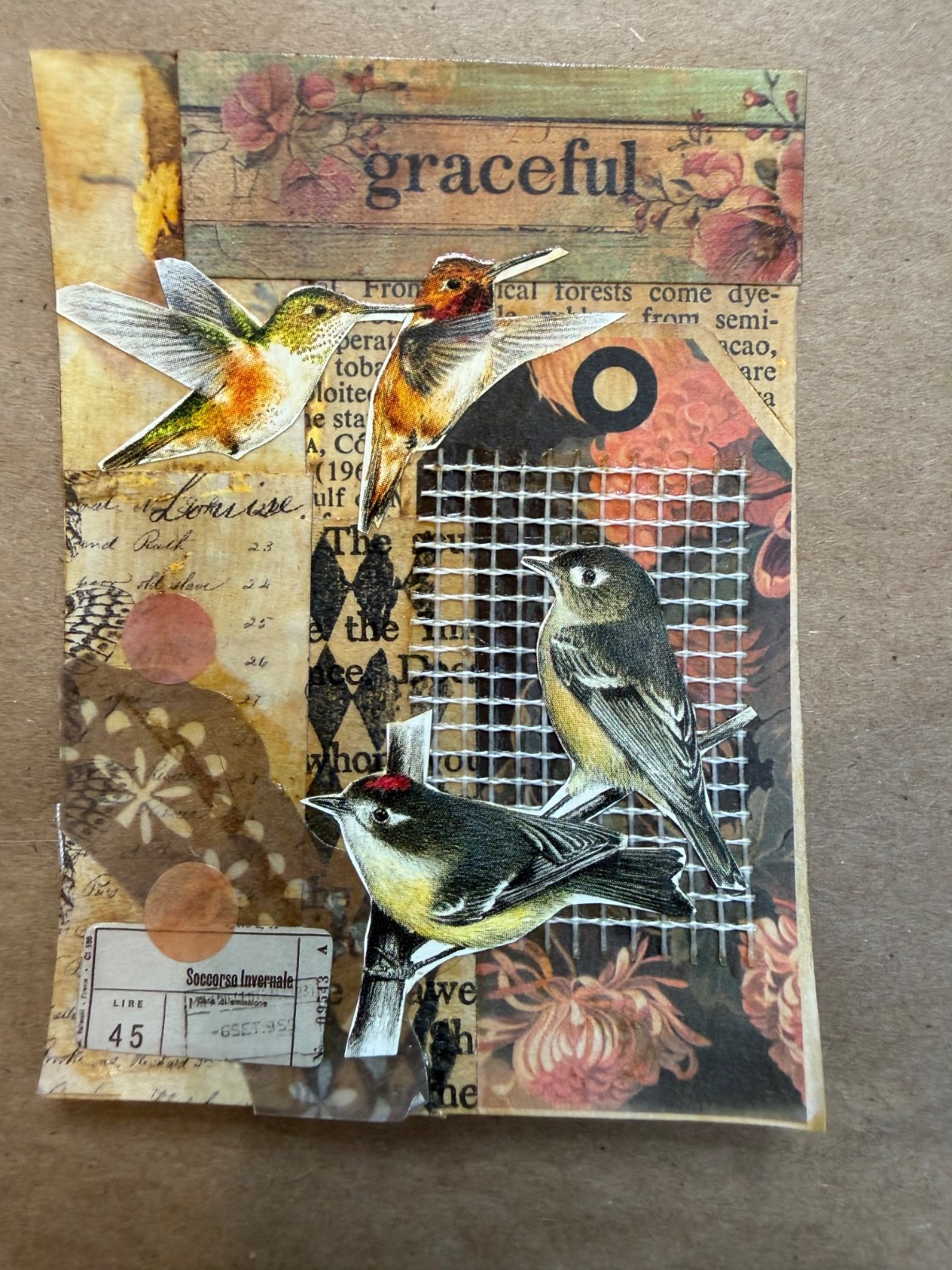 ACEO Art Card Abstract Mixed Media Textured Collage Original OOAK