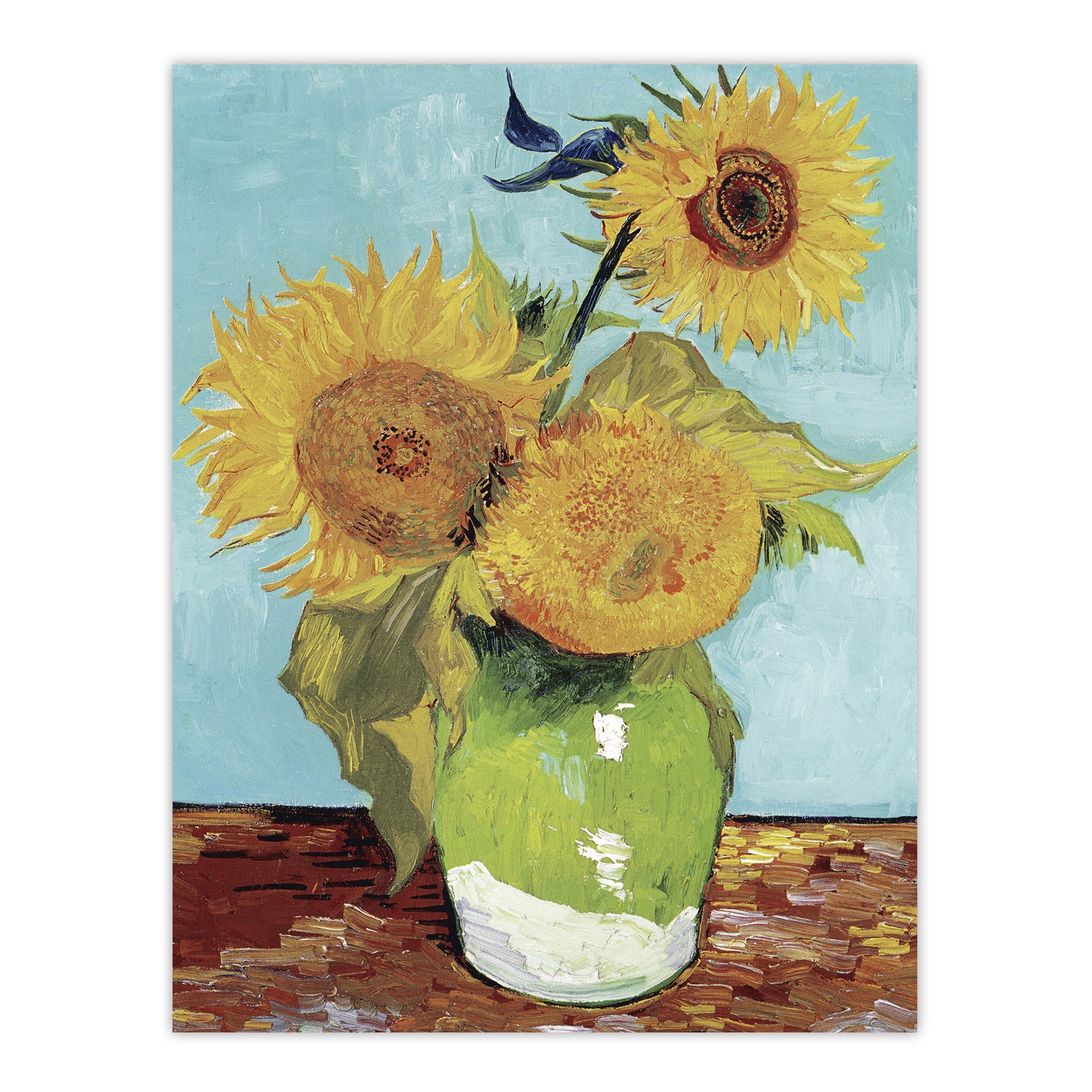 Vase with Three Sunflowers Van Gogh Vintage Wall Art Print Poster