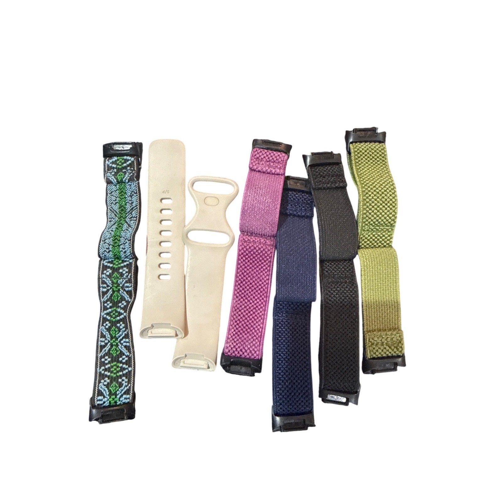 Lot of 6 Fitbit Charge 5 6 Replacement Bands Silicone Woven Elastic Multicolor