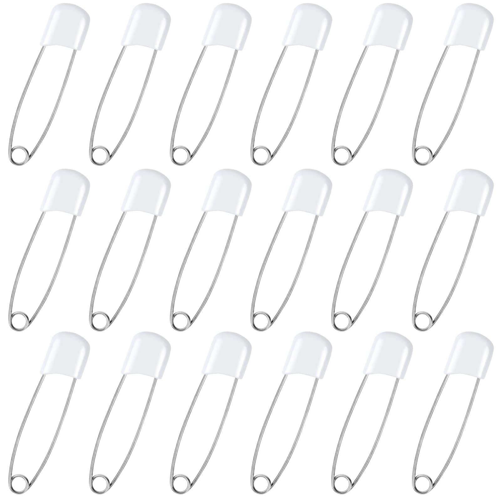 100 Pcs Diaper Pins, 2.2in Pins for Cloth 5.5 x 1.3 centimeters, White 
