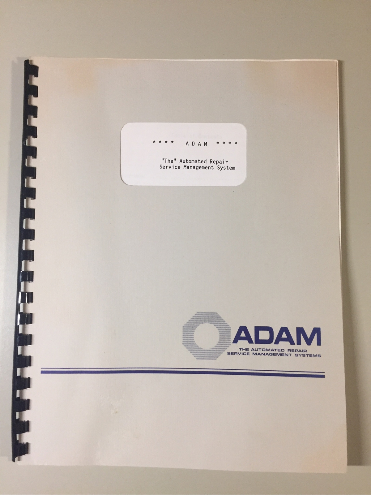 Vintage 1985 ADAM The Automated Repair Service Management System Garage Repair