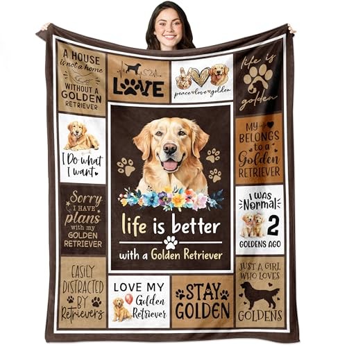 Golden Retriever Gifts for Women, Golden Brown-golden retriever 50X60 Inch