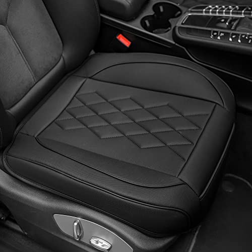 JOJOBAY Leather Car Seat Cover,Bottom Seat Covers for Cars,Front 1 PC Black
