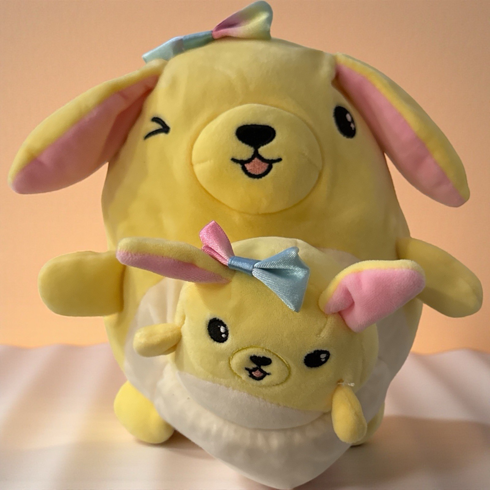 Squishmallow Merry Yellow Golden Retriever & Baby Mini Stuffed Plush Puppy Dog-