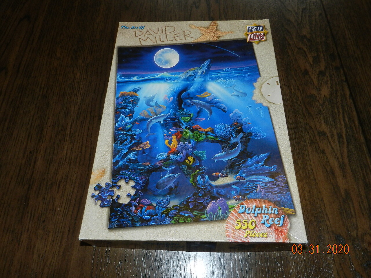 550 PC MASTERPIECES JIGSAW PUZZLE DOLPHIN REEF OCEAN DAVID MILLER