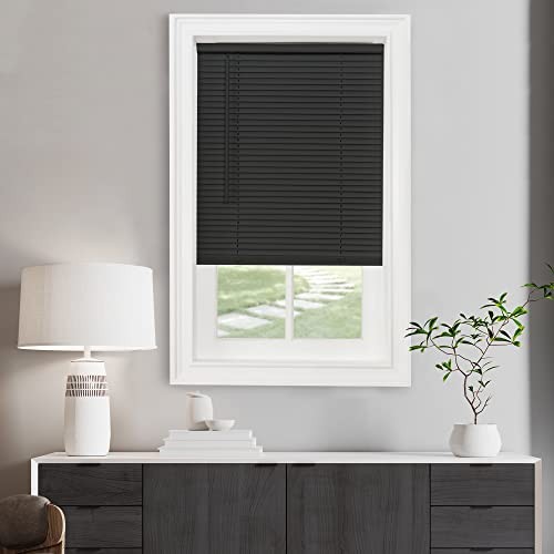 Cordless Light Filtering Mini Blind - 47 Inch Width, 48 Inch 47"W x 48"H Black