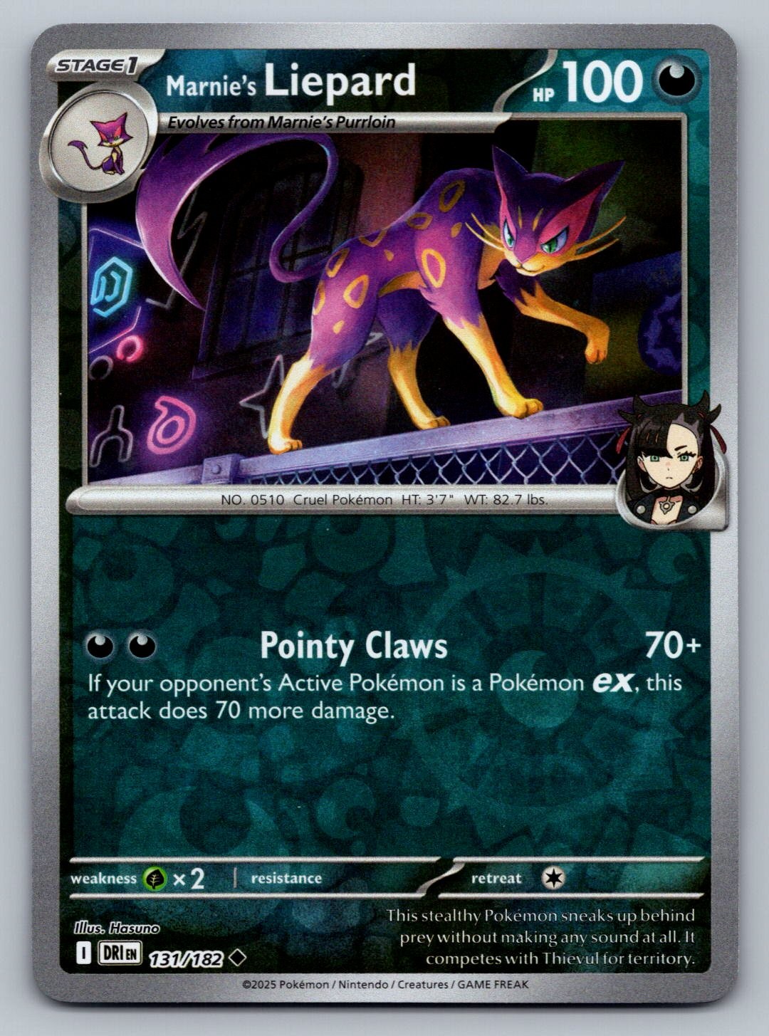 Pokemon TCG SV10: Destined Rivals Marnie's Liepard 131/182 Reverse Holo