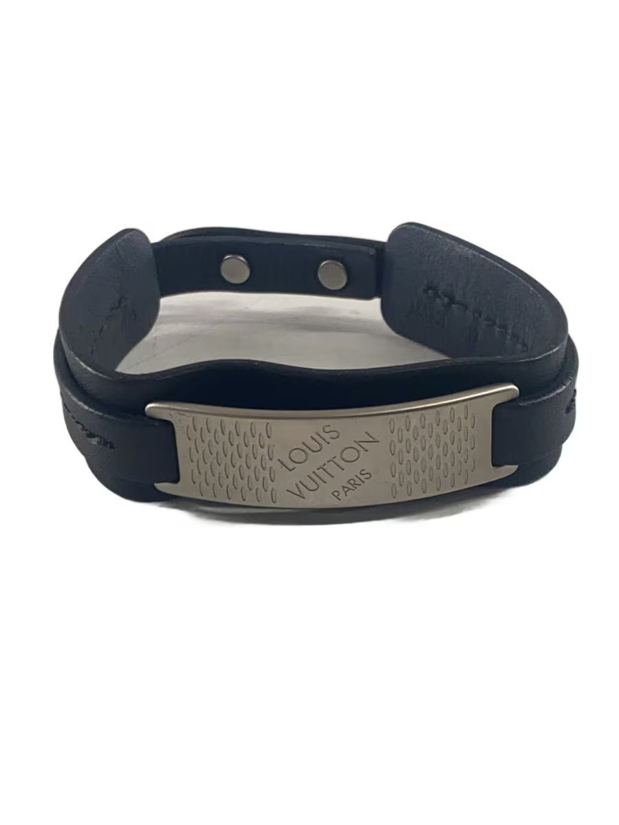 Louis Vuitton Bracelet Cosmic Damier Ebene Blk Cowhide Blk Men S M1n05