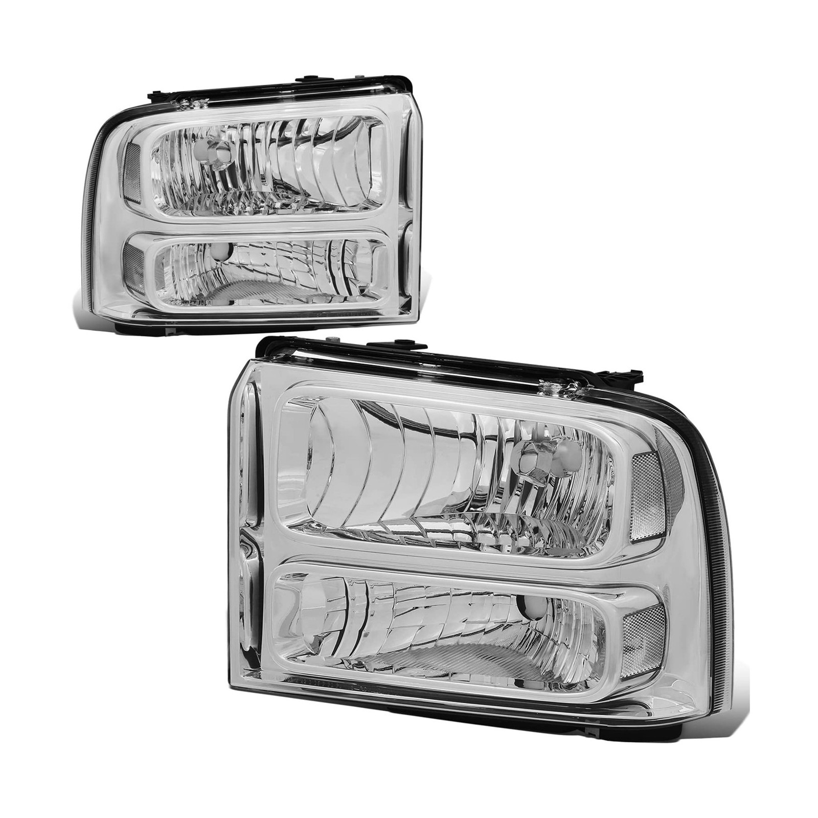 DNA MOTORING Headlamps Headlight Assembly Compatible With 05-07 Ford F250-350...