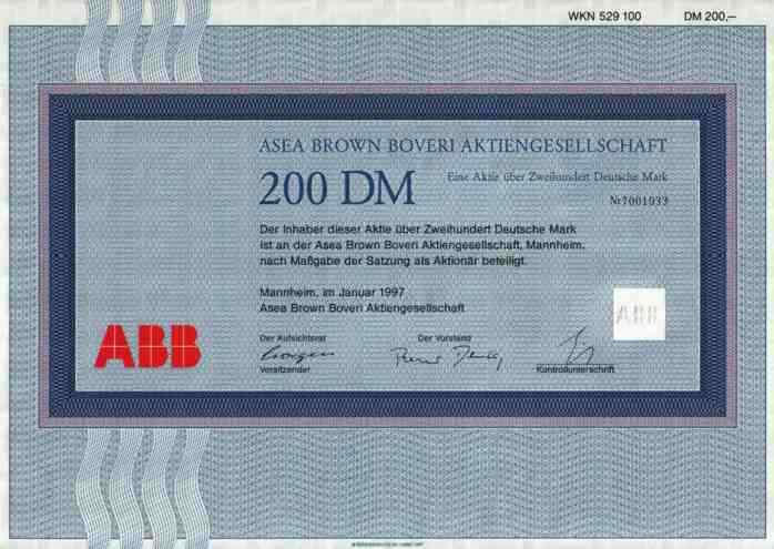 ASEA Brown Boveri 1997 ABB BBC Mannheim Baden Zurich Oerlikon Nuremberg 200 DM