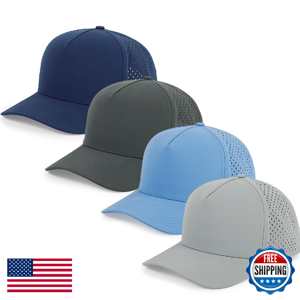 HOFNEN Quick Dry Baseball Cap Mesh Snapback Hat Sun Protection Golf Running Cycl