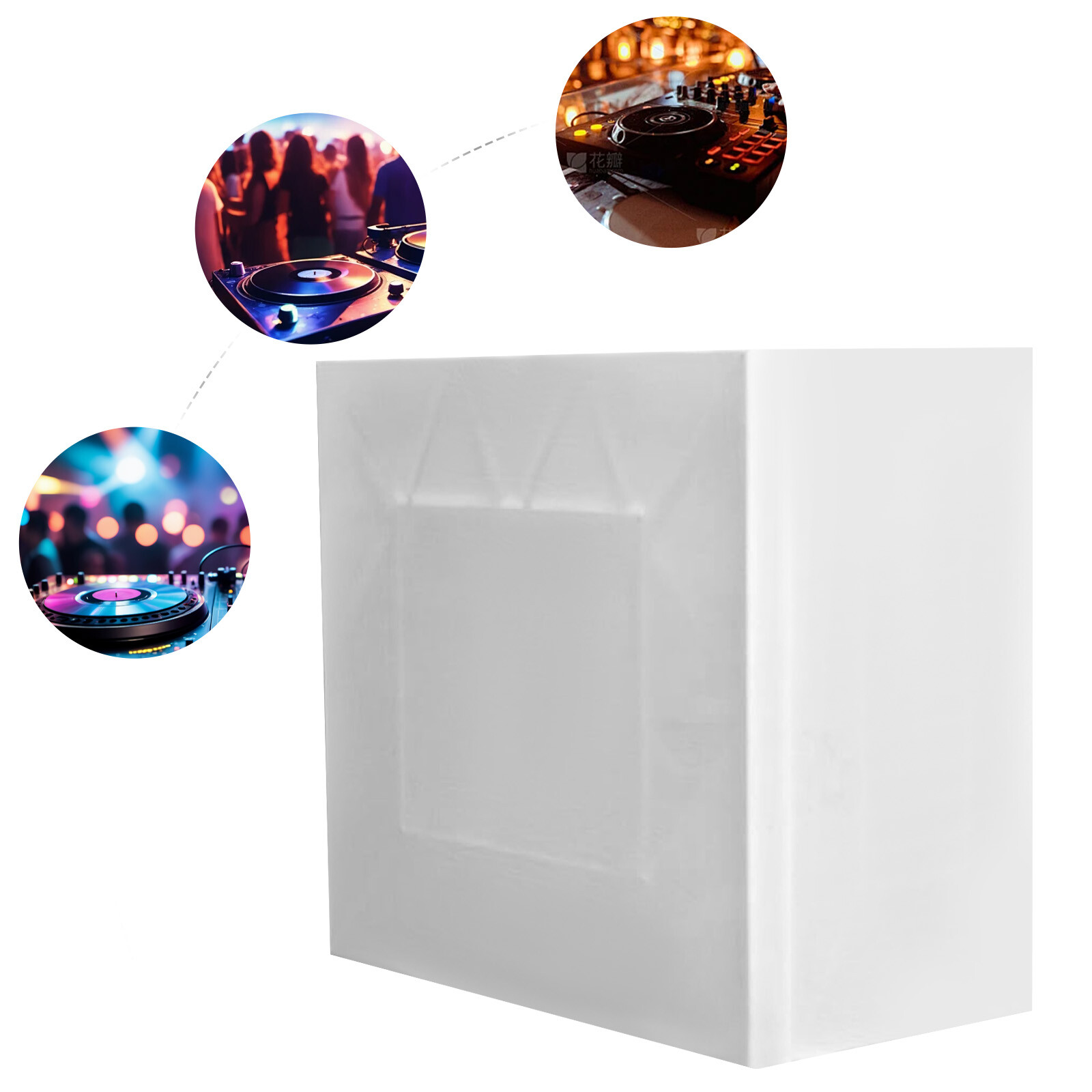 DJ Display Stand Scrim - Durable White Facade for Events and Performances