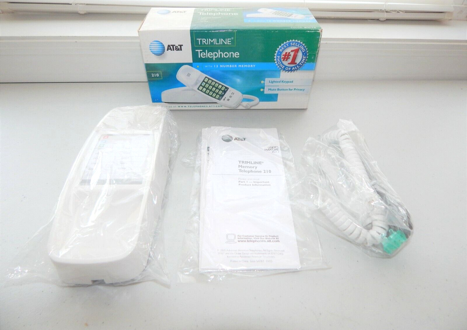 *READ* Vintage New Trimline 210 AT&T Corded White Phone *Open Box - No Handset*