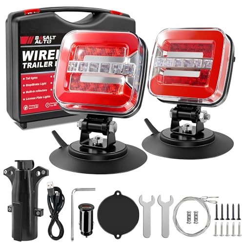 Wireless Trailer Lights Magnetic LED Trailer Tow Lights Set of 2 for 5023B