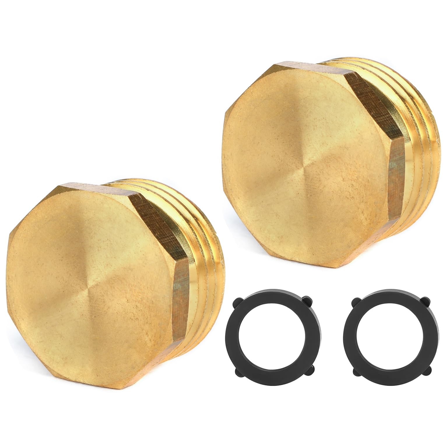 Male Brass Pipe Plug Outer Garden Hose 3/4" GHT Threaded 2 Pack, 