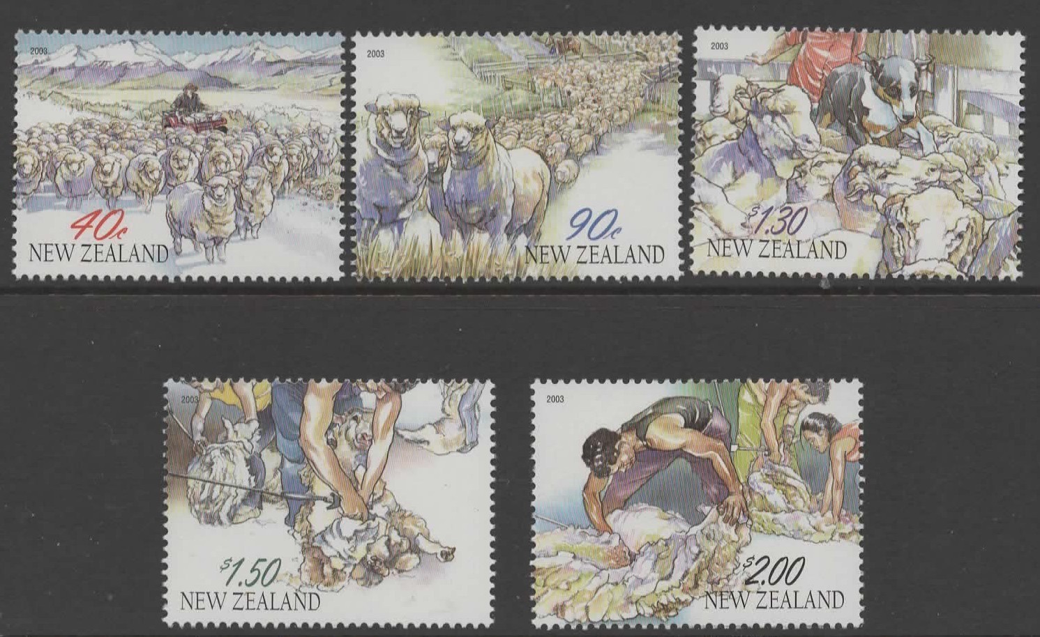 NEW ZEALAND SG2566/70 2003 YEAR OF THE SHEEP MNH