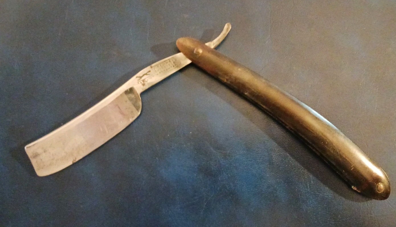 Antique F. Fenney Tally Ho Straight Razor Locomotive Train Etched In Blade