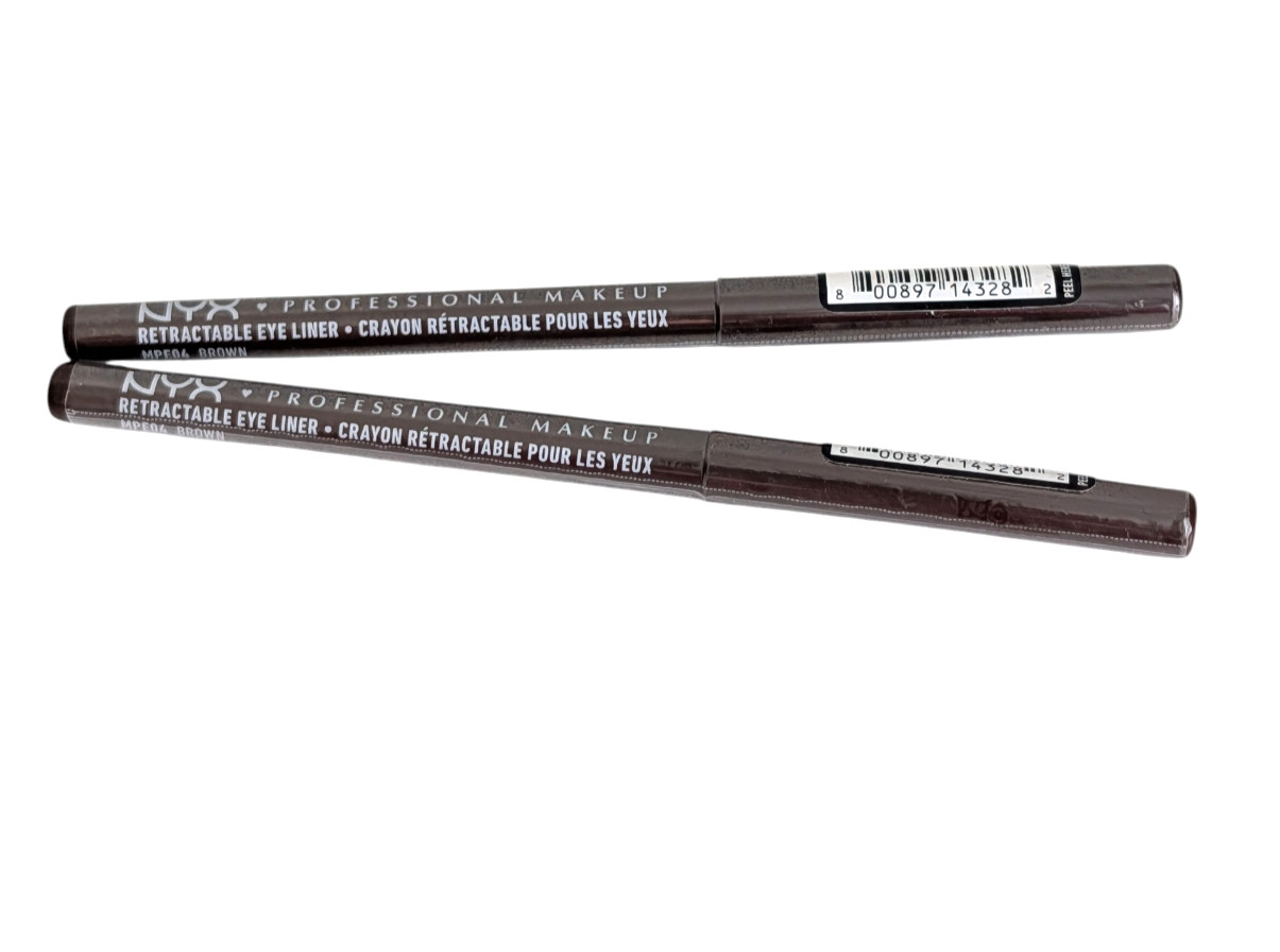 NYX Retractable Mechanical Eye Liner Pencil MPE04 BROWN Waterproof Lot of 2 NEW