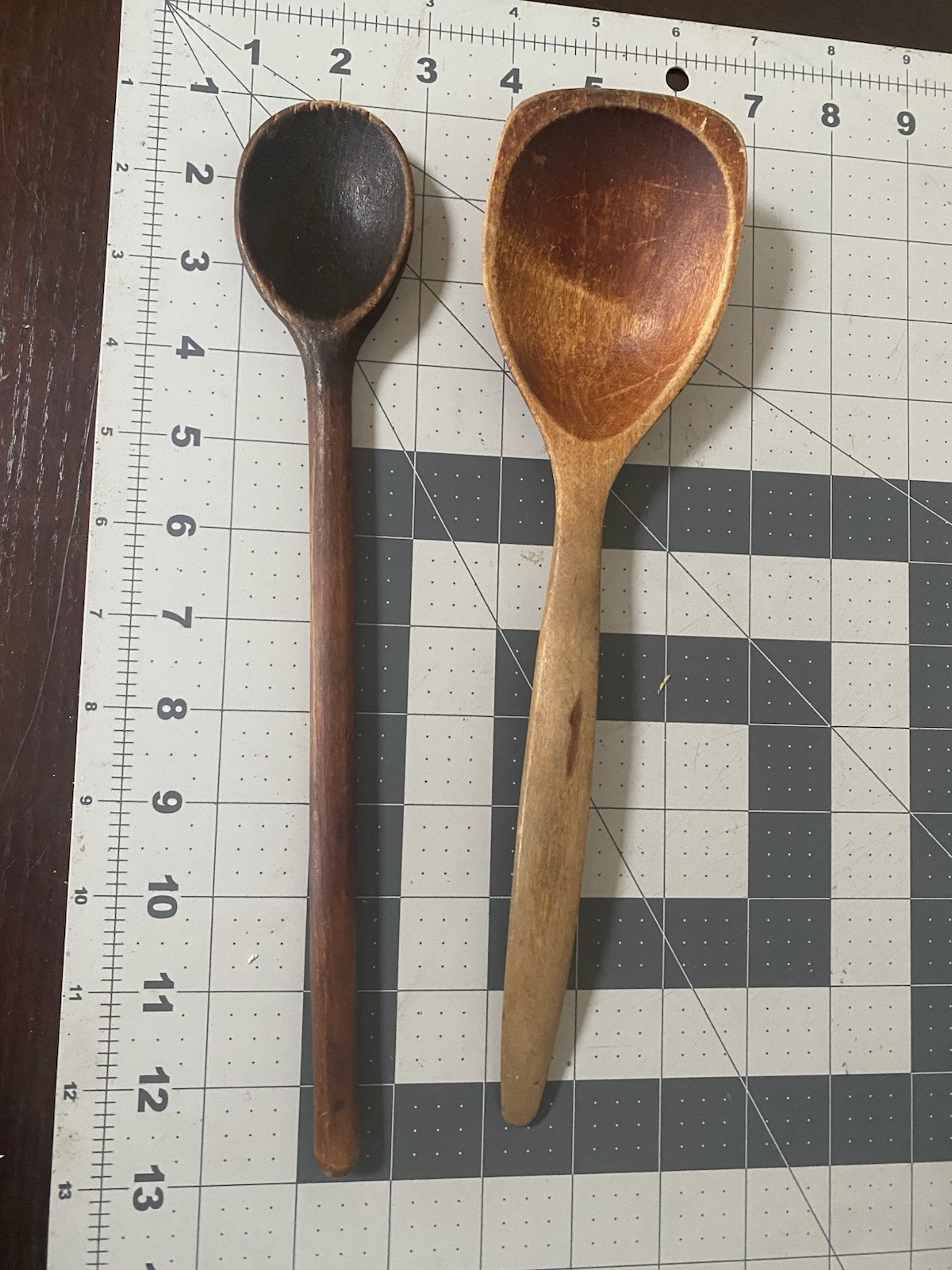 Vintage Hand Carved Wooden Cooking Spoon Primitive Farmhouse Kitchen Lot