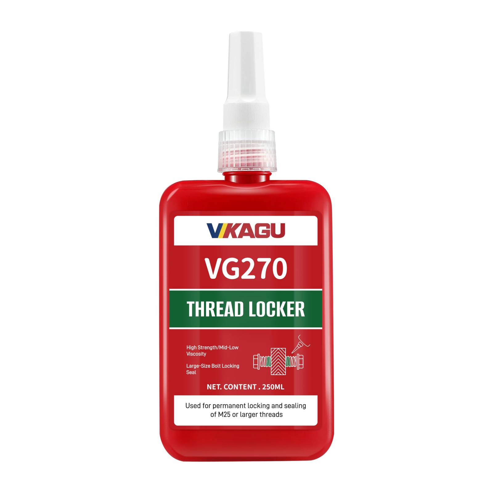 270 Green High Strength Threadlocker - 8.45Oz/250ml- Fills Gaps for 