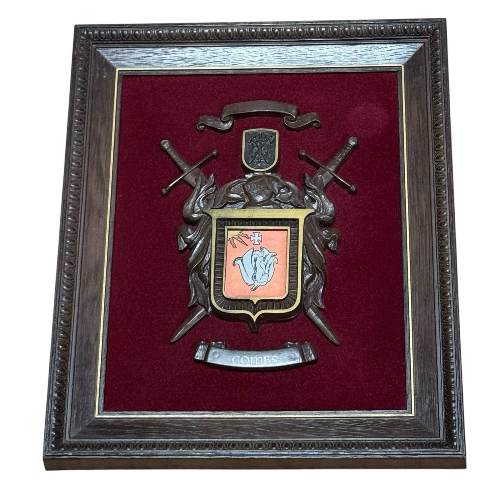 Combs Coat of Arms Wall Art Plaque Halberts Incorporated USA 14.5x17.5