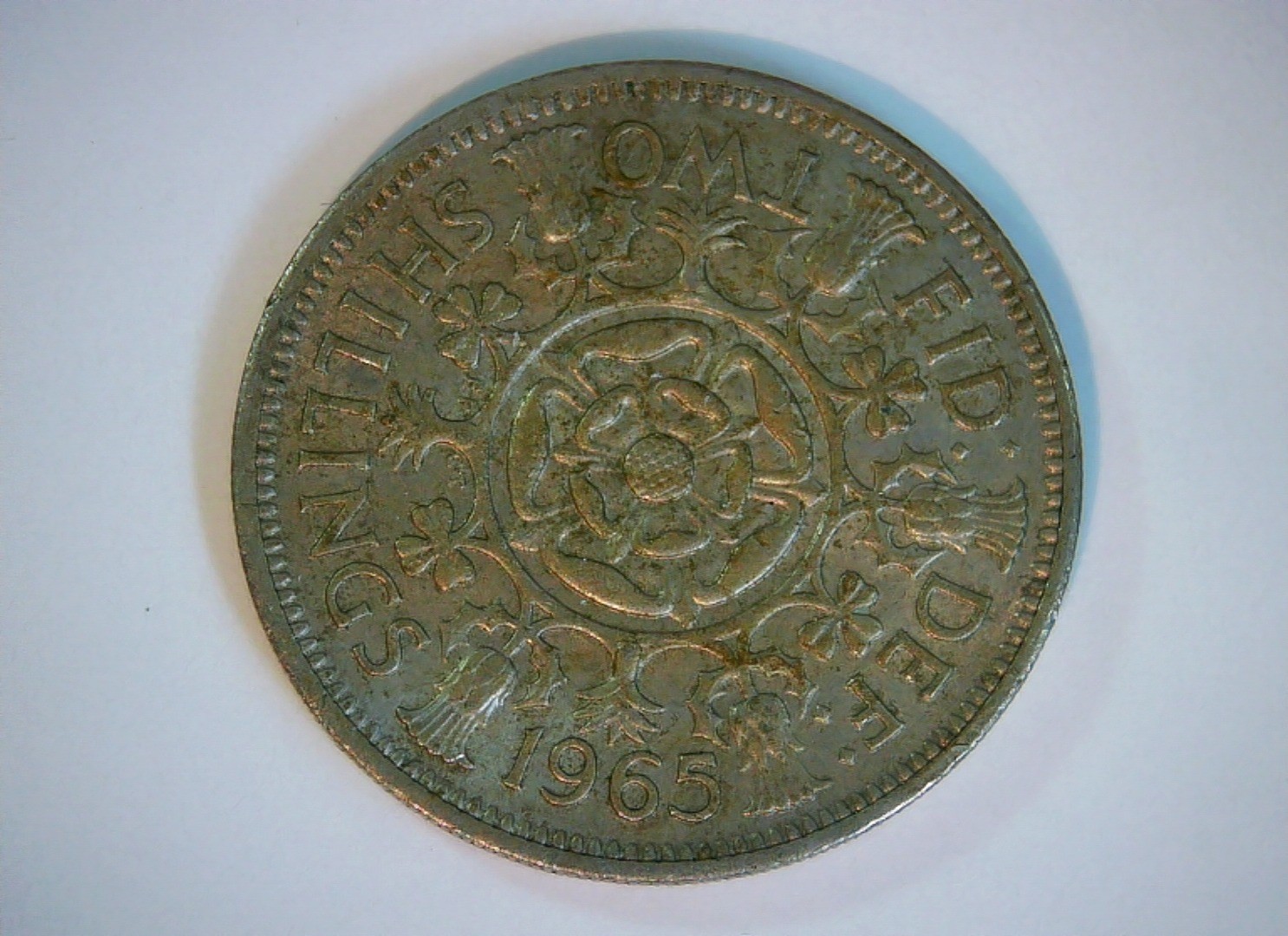 United Kingdom 1965 Two Shillings Florin (Elizabeth II, English reverse) Coin